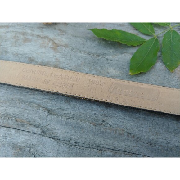 Vintage Womens Black Leather Belt By Partners Size Large - Picture 8 of 10